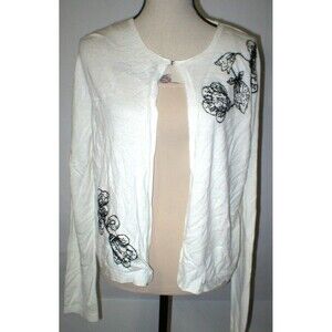 New NWT $395 Womens Max Mara Marina Rinaldi Cardigan Sweater M White Black Italy